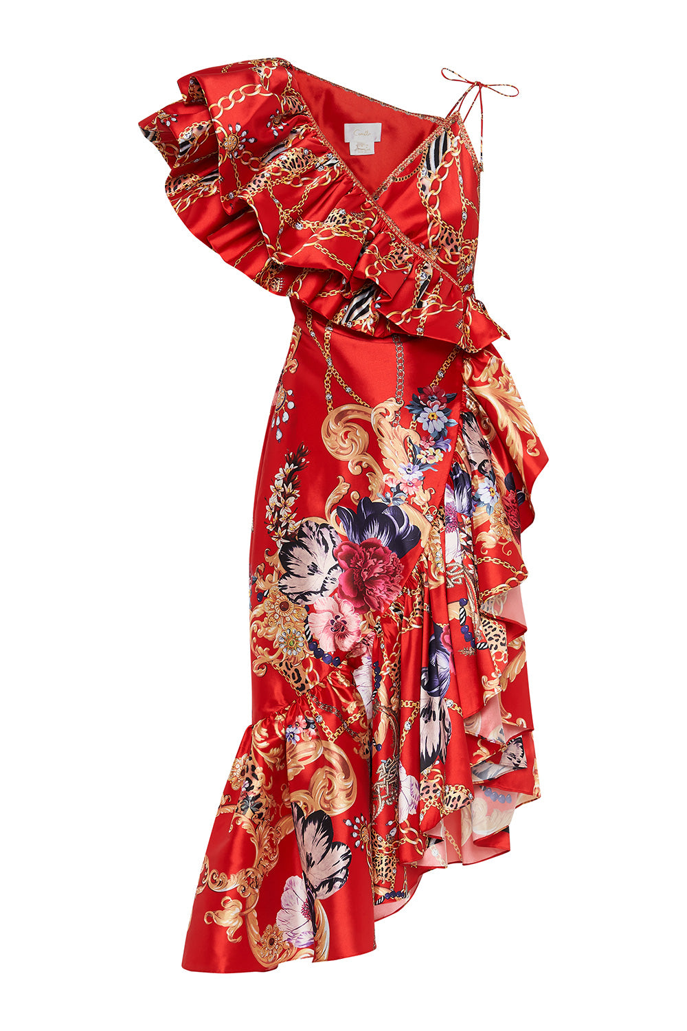 ONE SHOULDER RUFFLE DRESS PRIMA DONNA