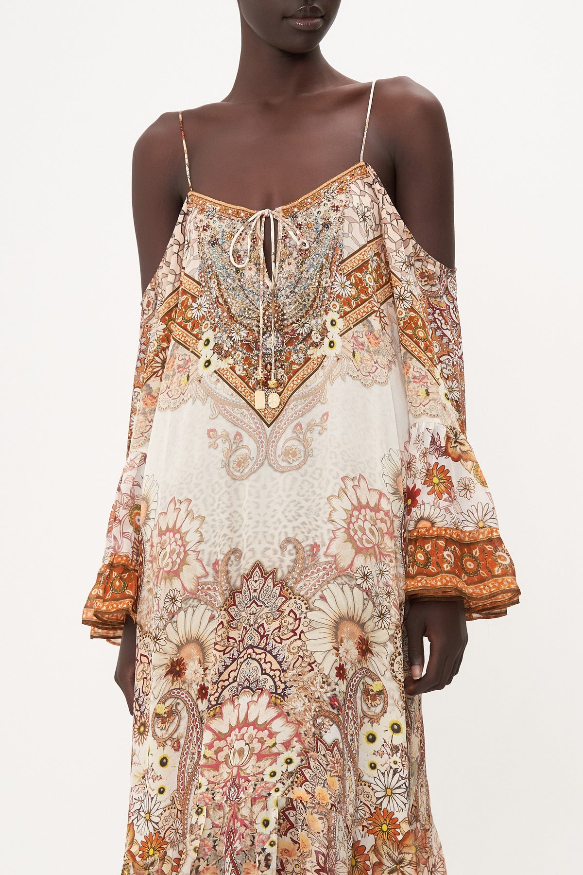 DROP SHOULDER LONG SLEEVE DRESS HEART OF A HIPPIE