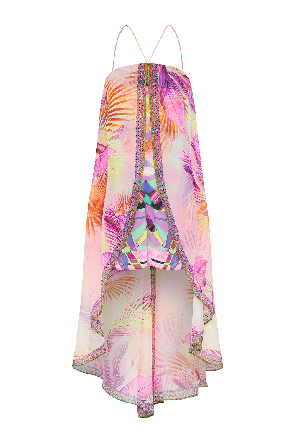 STRAPLESS OVERLAY PLAYSUIT SOUTH BEACH SUNRISE