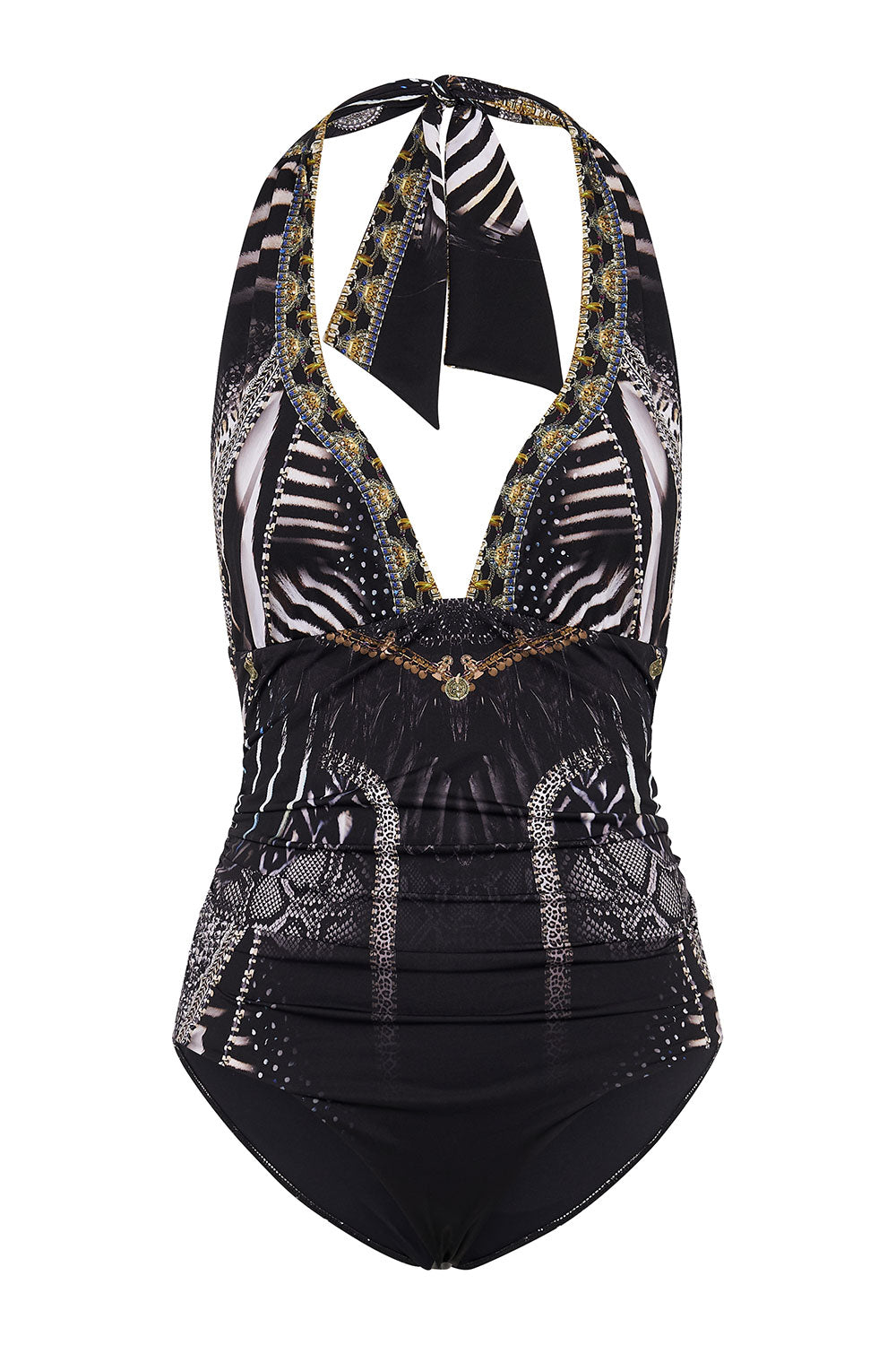 HALTER ONE PIECE WITH GATHERING QUECHUA KING