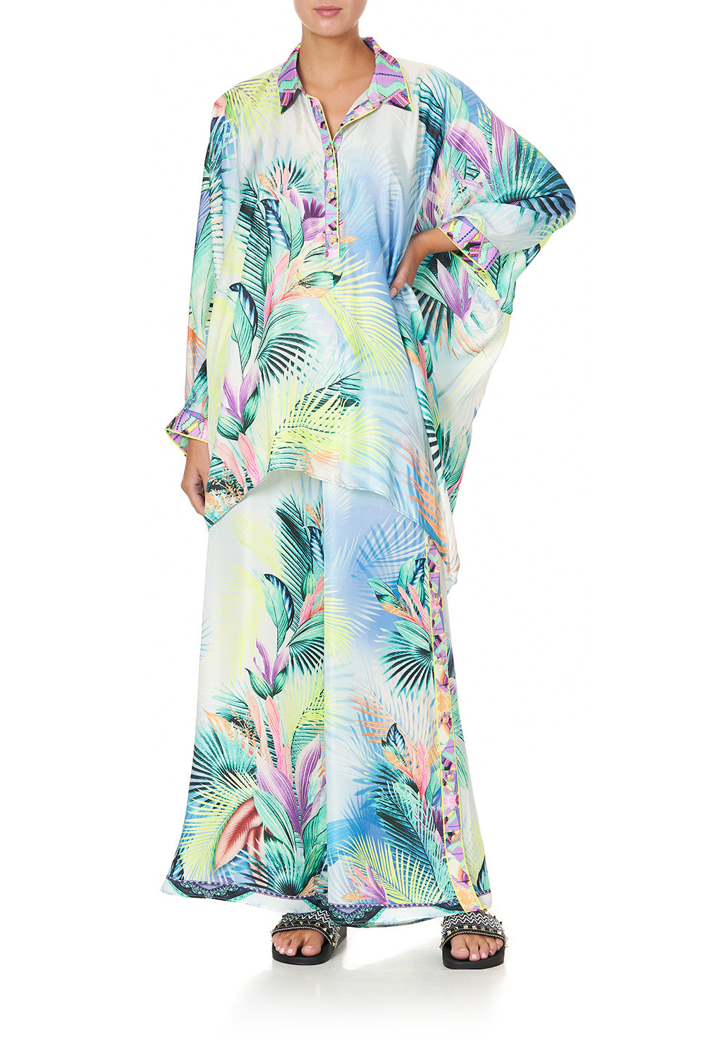 BUTTON UP TOP WITH DRAPED BACK WHATS YOUR VICE