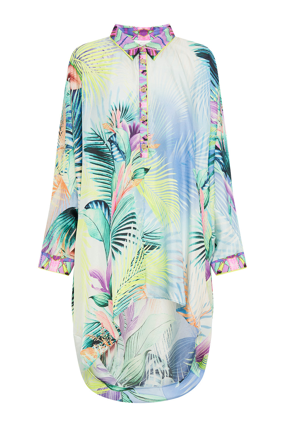 BUTTON UP TOP WITH DRAPED BACK WHATS YOUR VICE