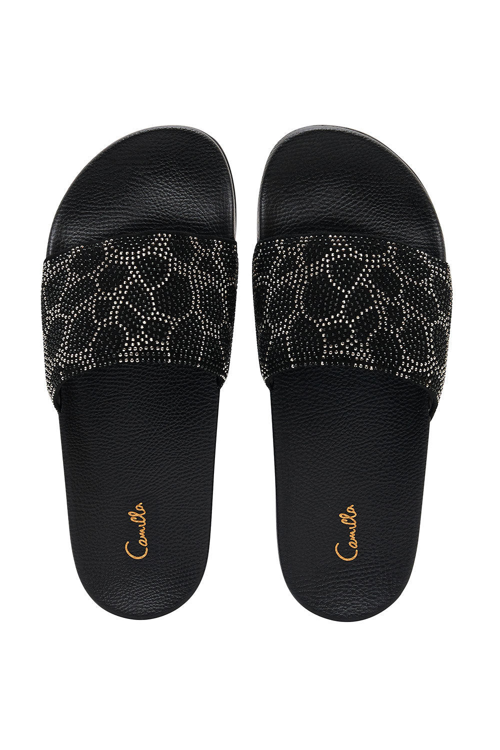 POOL SLIDES SOLID BLACK