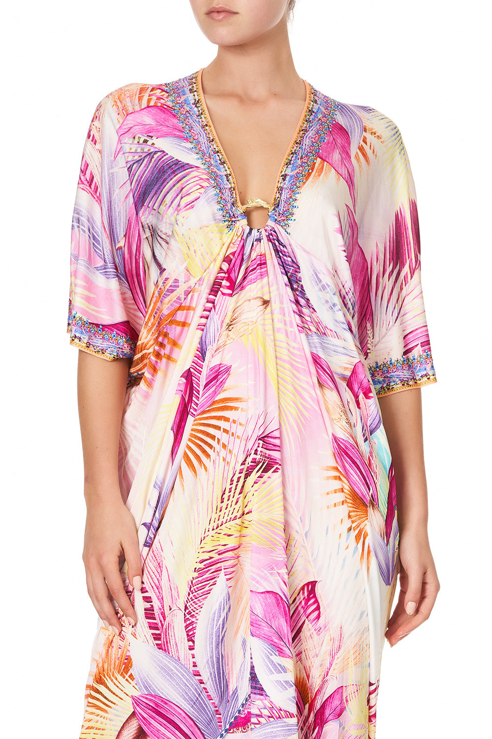 METAL RING JERSEY KAFTAN SOUTH BEACH SUNRISE