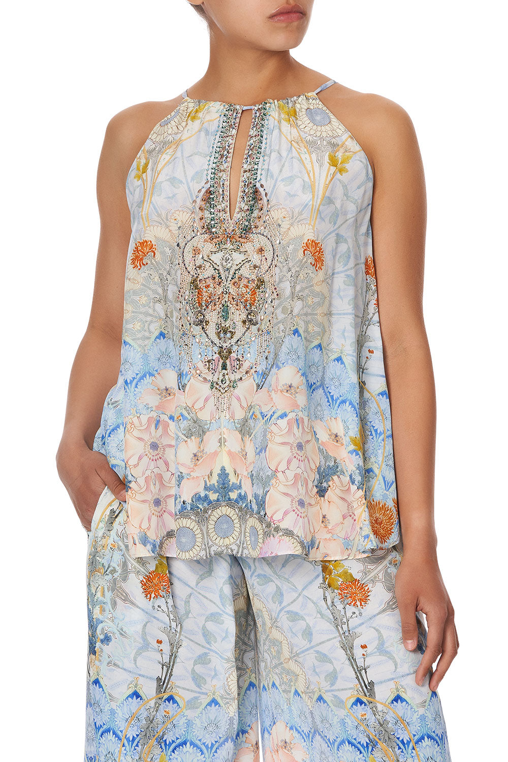 FLARED CAMI WITH NECK TIE MORRIS MUSE