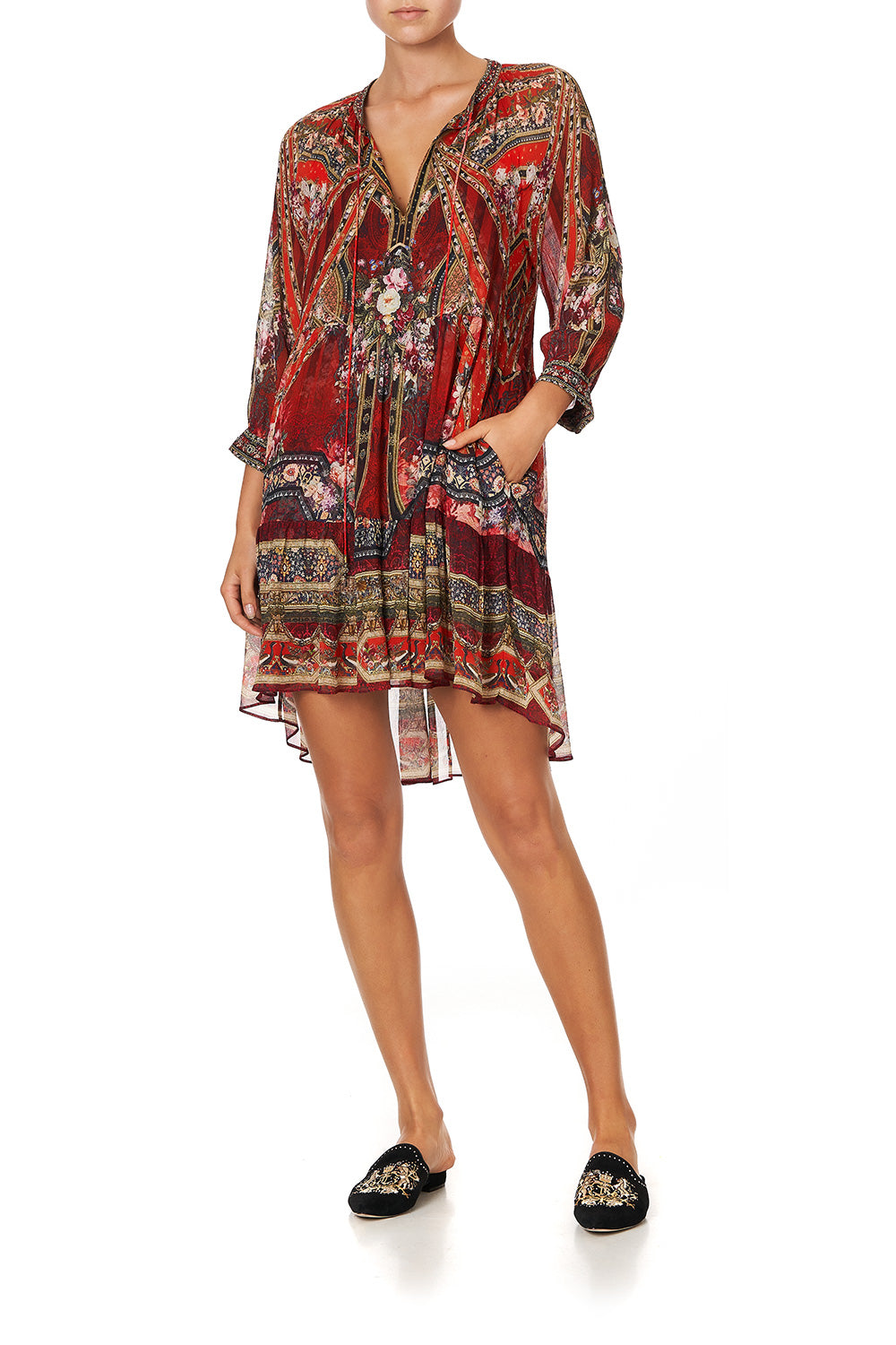 SHORT GATHERED PANEL DRESS STORIES OF A STATION