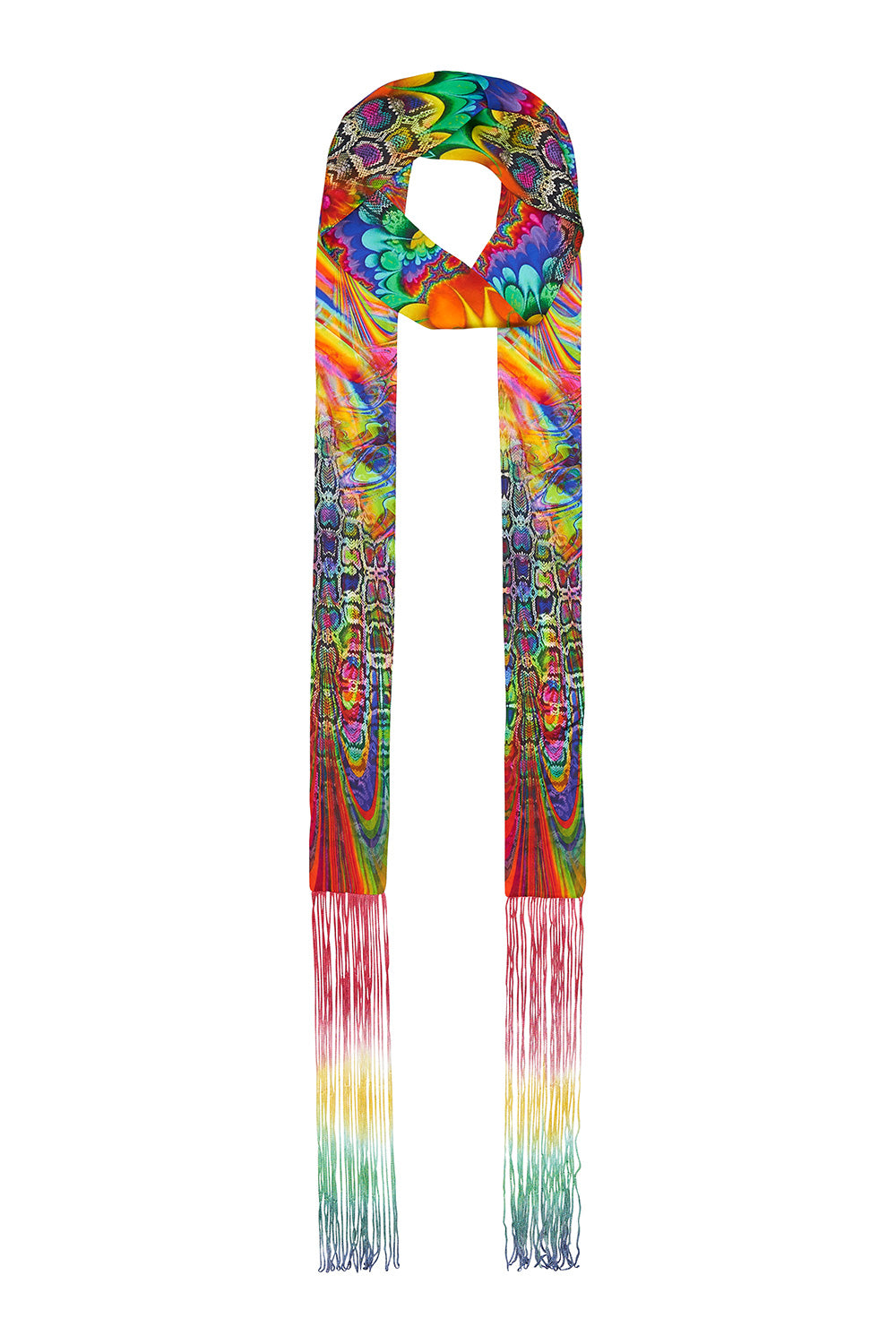 LONG EMBELLISHED SCARF COMING DOWN FROM COSMOS