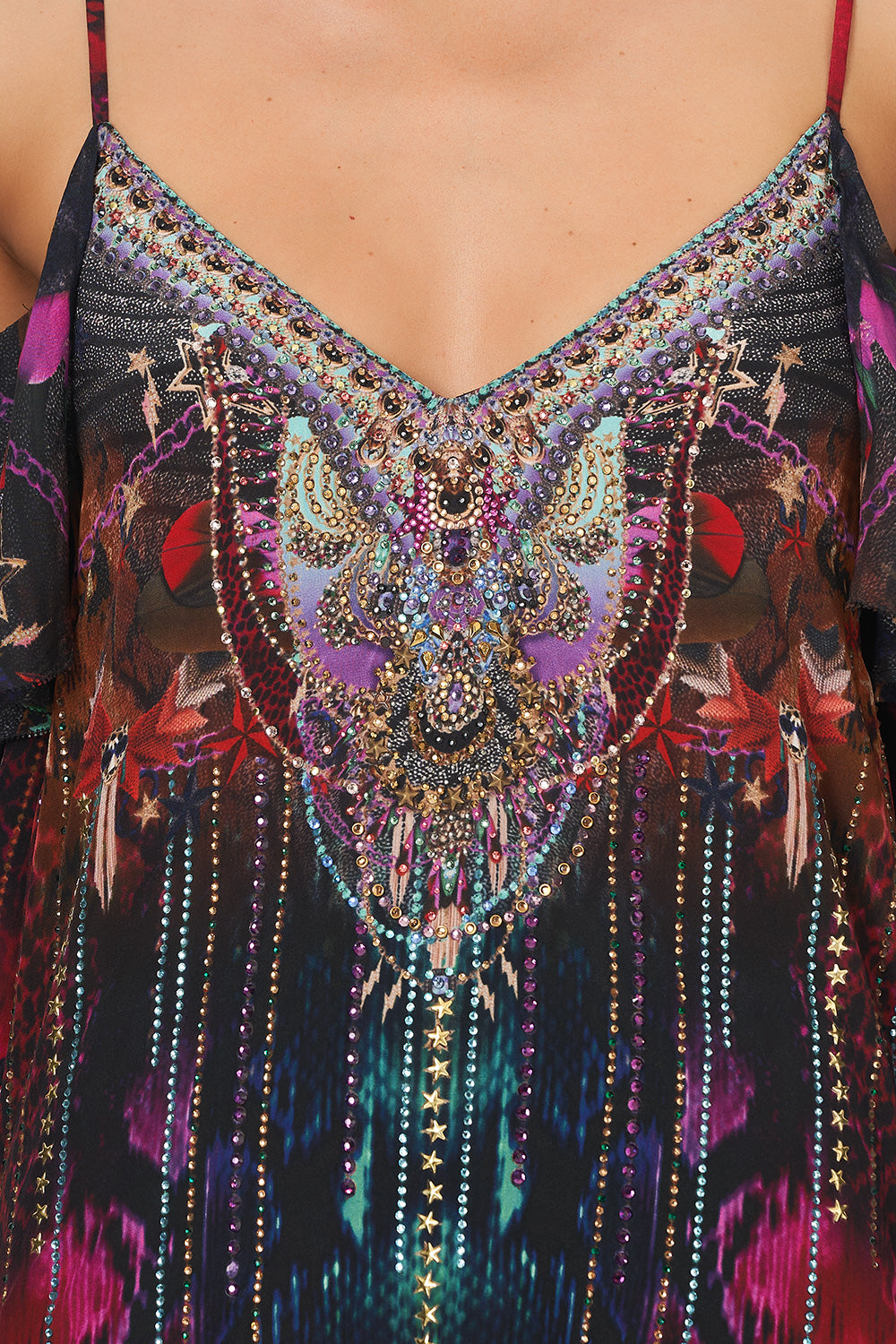 DROP SHOULDER RUFFLE BLOUSE ROCKET WOMAN