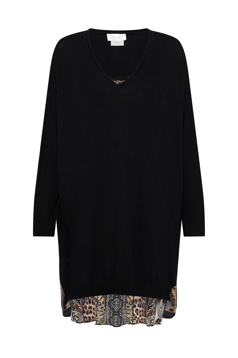 V NECK JUMPER WITH PRINT BACK GOTHIC GODDESS