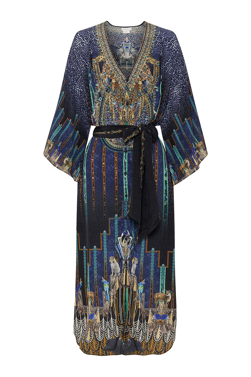 LOOSE BUTTON THROUGH DRESS DRIPPING IN DECO