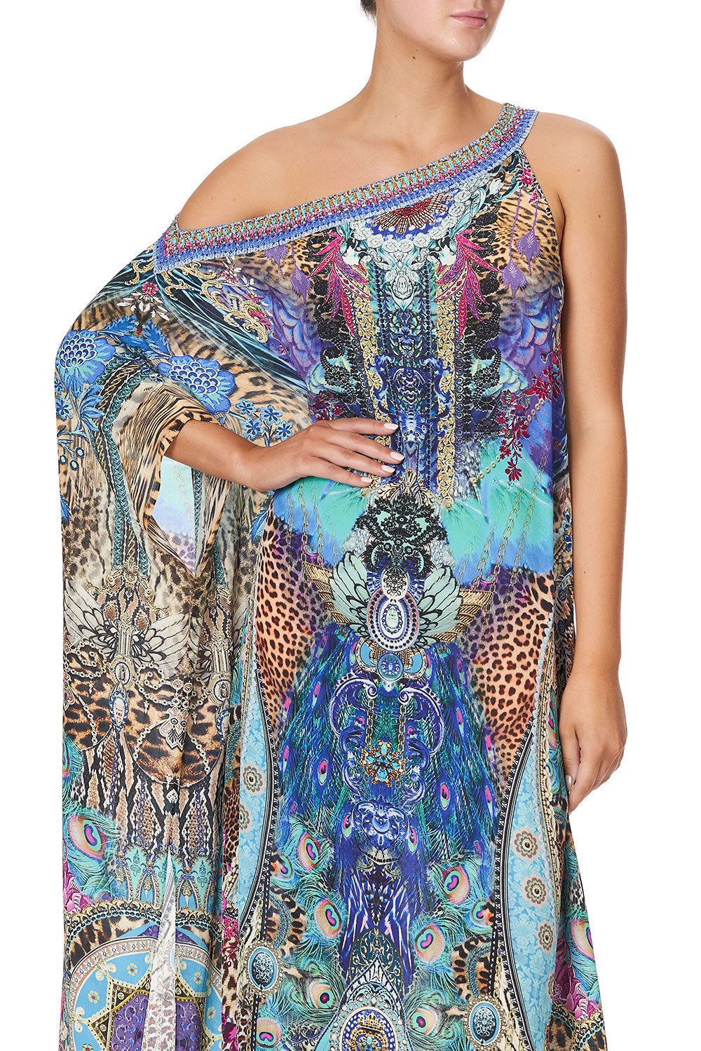 ONE SHOULDER KAFTAN WITH NECKBAND BASILICA BEAUTY