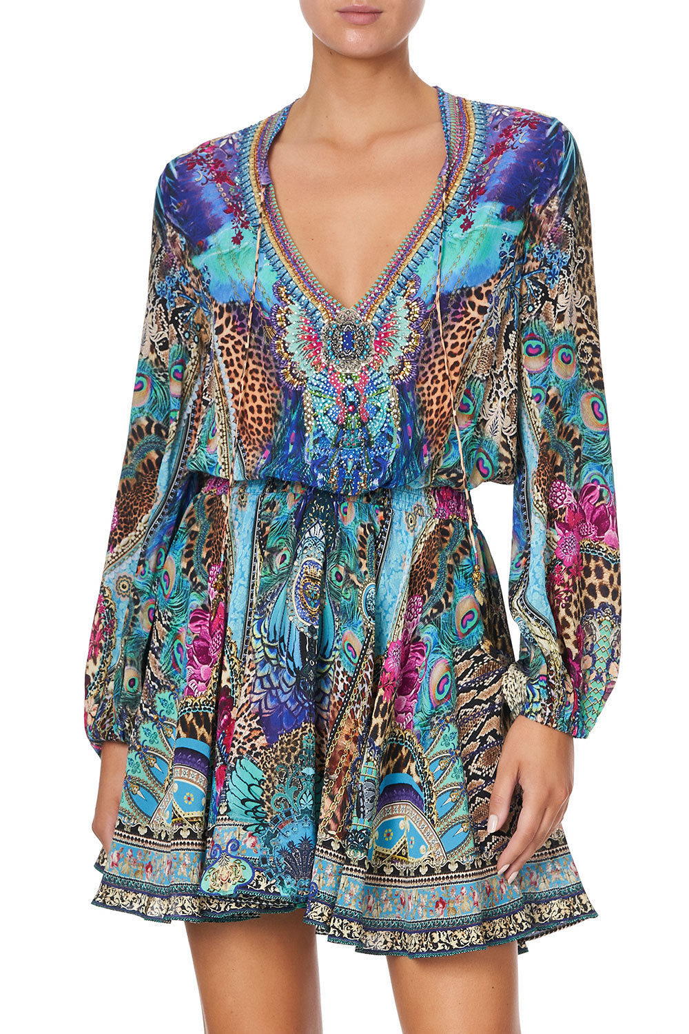 SHIRRED RELAXED SHORT DRESS BASILICA BEAUTY