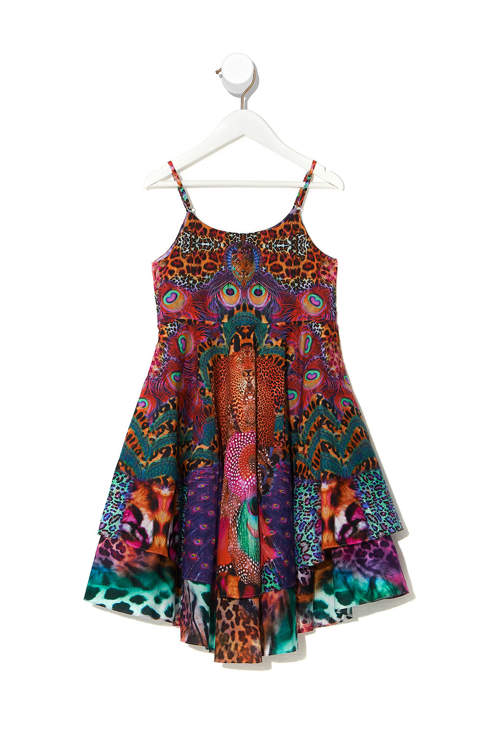 KIDS ROUND NECK TIERED DRESS 12-14 XANADU RISING