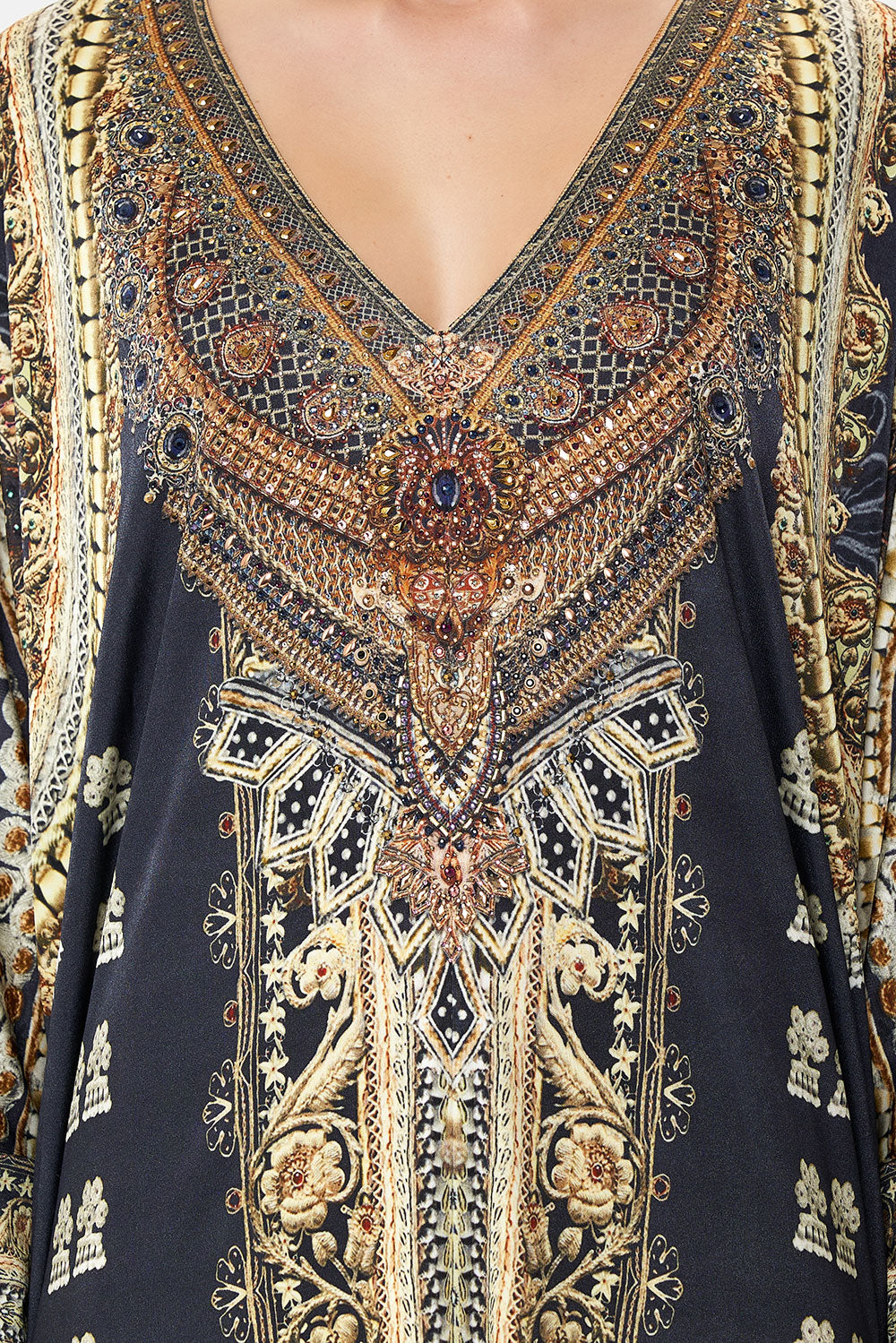 WOVEN CUFF JERSEY KAFTAN ITS ALL OVER TORERO