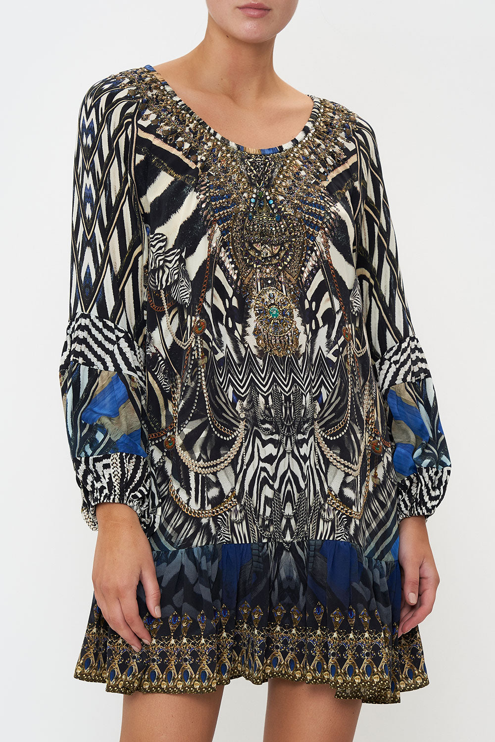 BLOUSON SLEEVE A LINE FRILL DRESS KNIGHT OF THE WILD