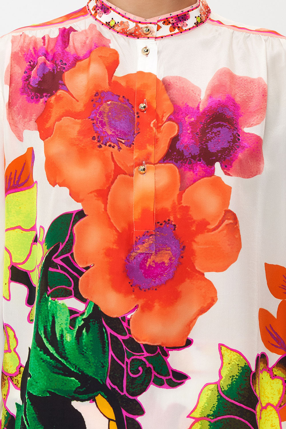 PLACKET BLOUSE PRETTY AS A POPPY