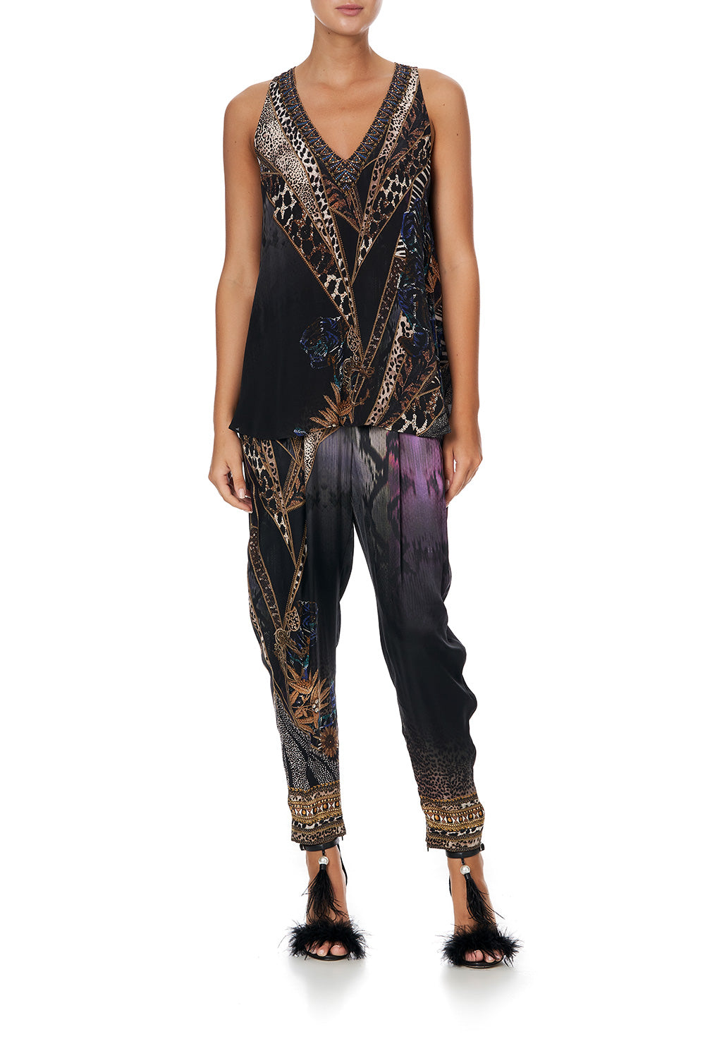 V NECK BUTTON BACK TOP LADY STARDUST