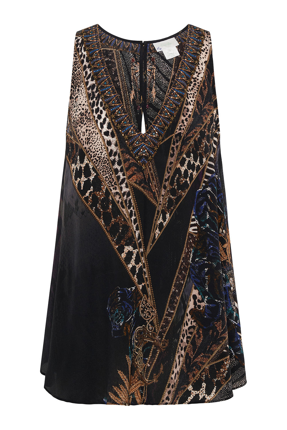 V NECK BUTTON BACK TOP LADY STARDUST