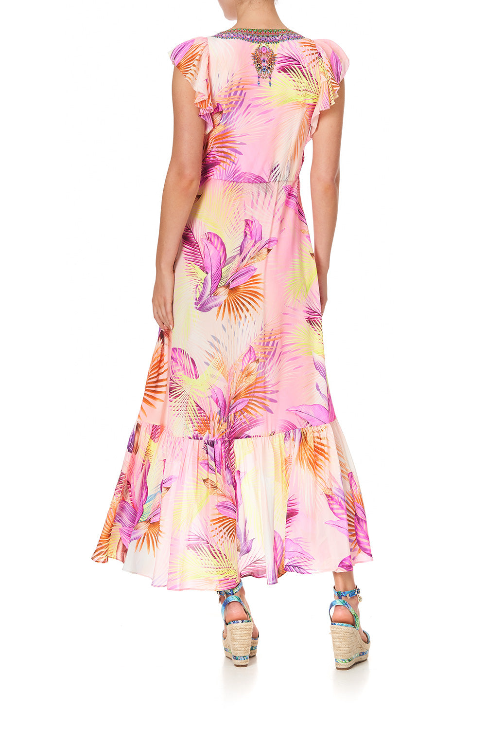 RUFFLE WRAP DRESS SOUTH BEACH SUNRISE