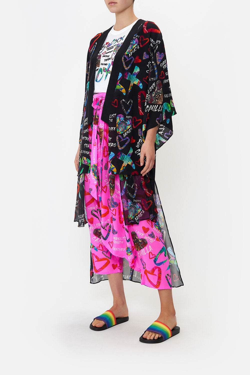 KIMONO WITH LONG UNDERLAYER TAGGED UP