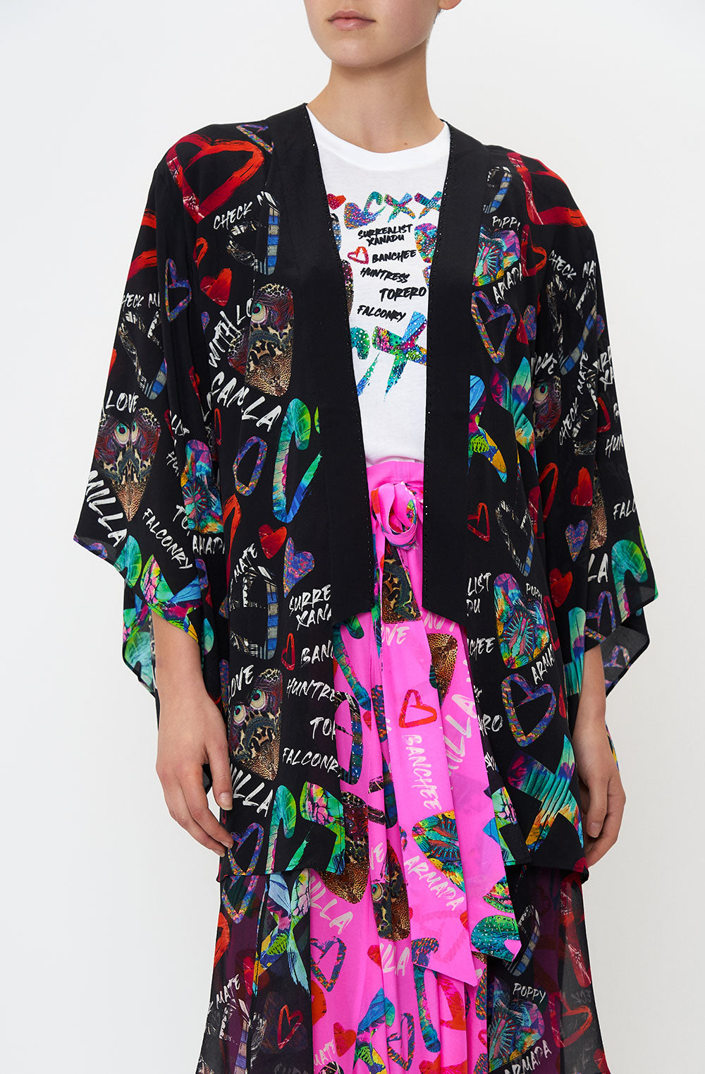 KIMONO WITH LONG UNDERLAYER TAGGED UP