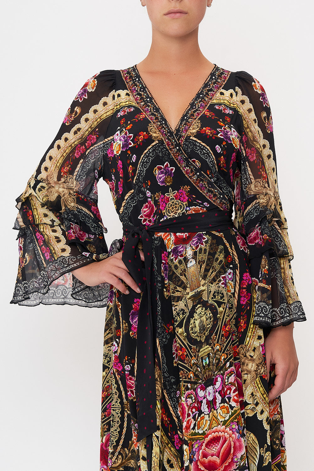 WRAP DRESS WITH RUFFLE SLEEVE DANCE WITH DUENDE