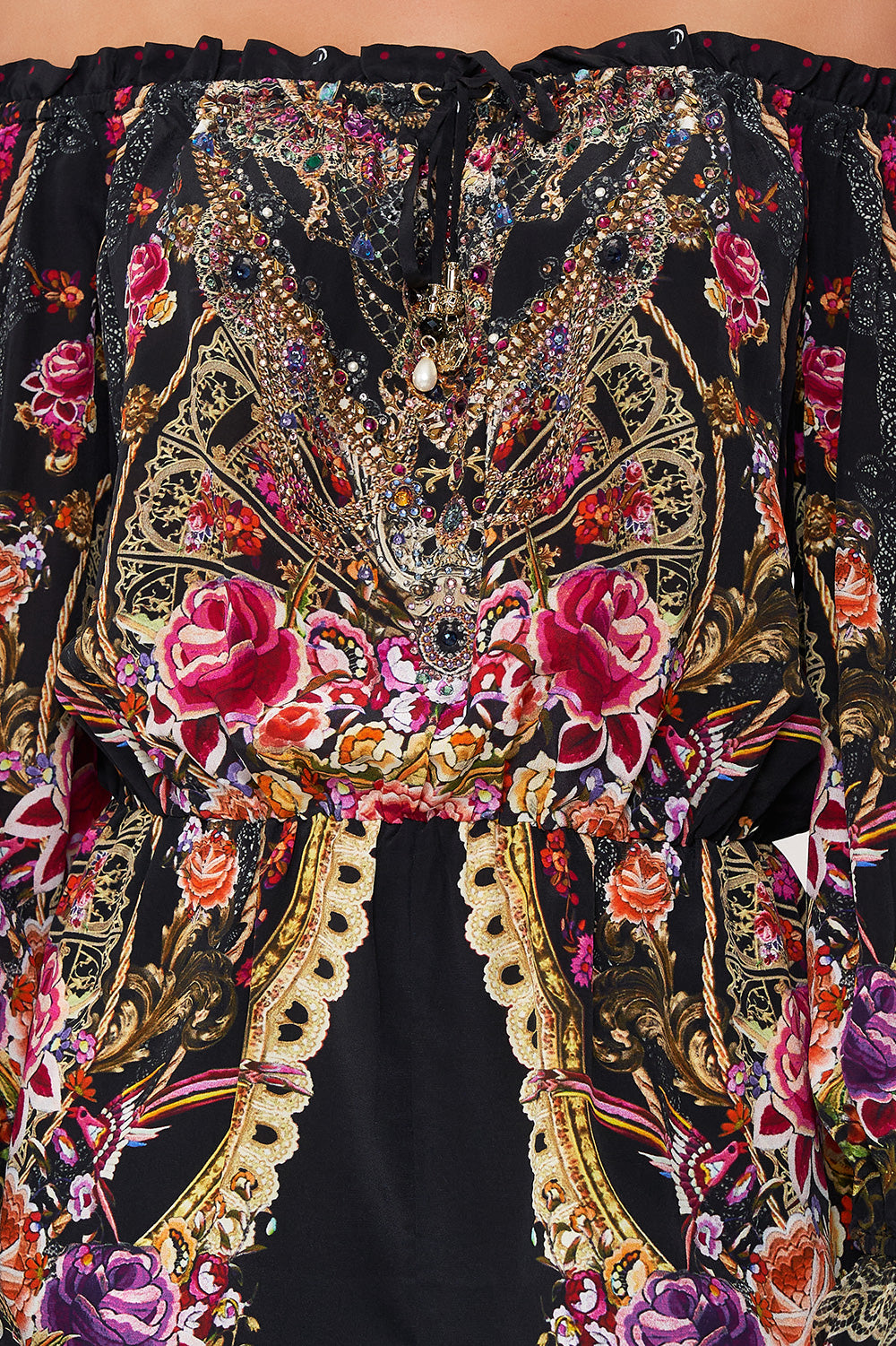 DROP SHOULDER FRILL PLAYSUIT DANCE WITH DUENDE