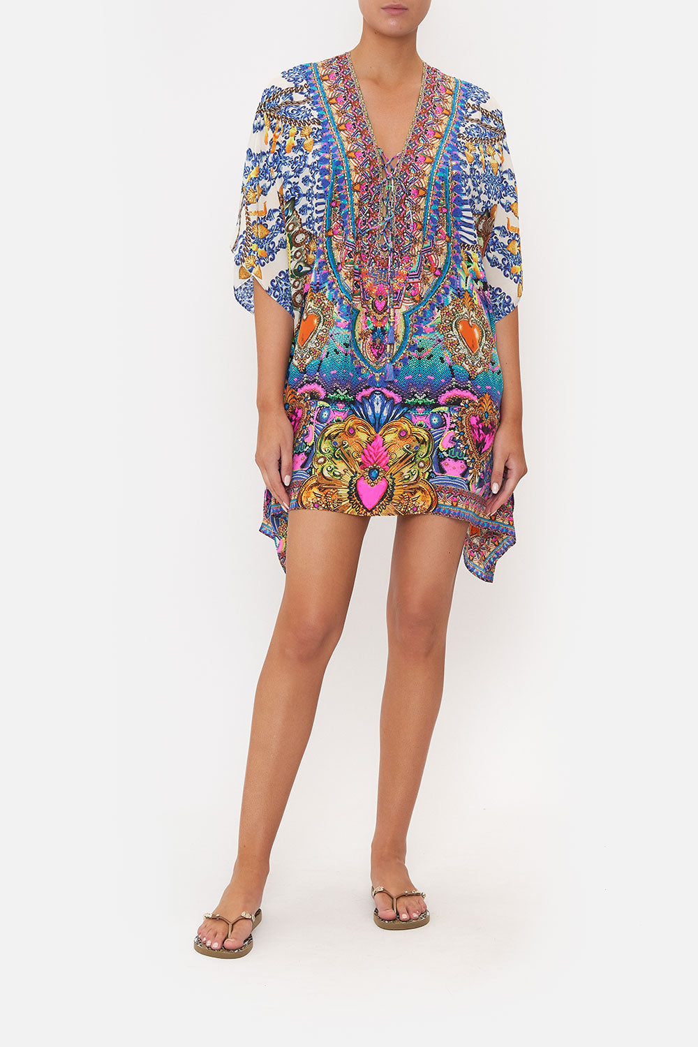 SHORT LACE UP KAFTAN LUCKY CHARMS