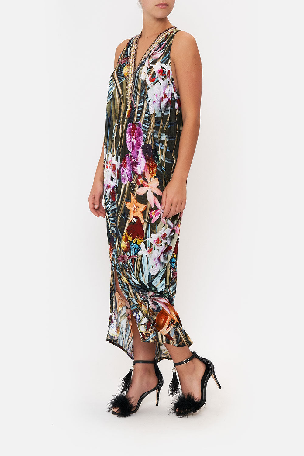 SIDE COWL JERSEY DRESS PASSPORT TO PARADISE