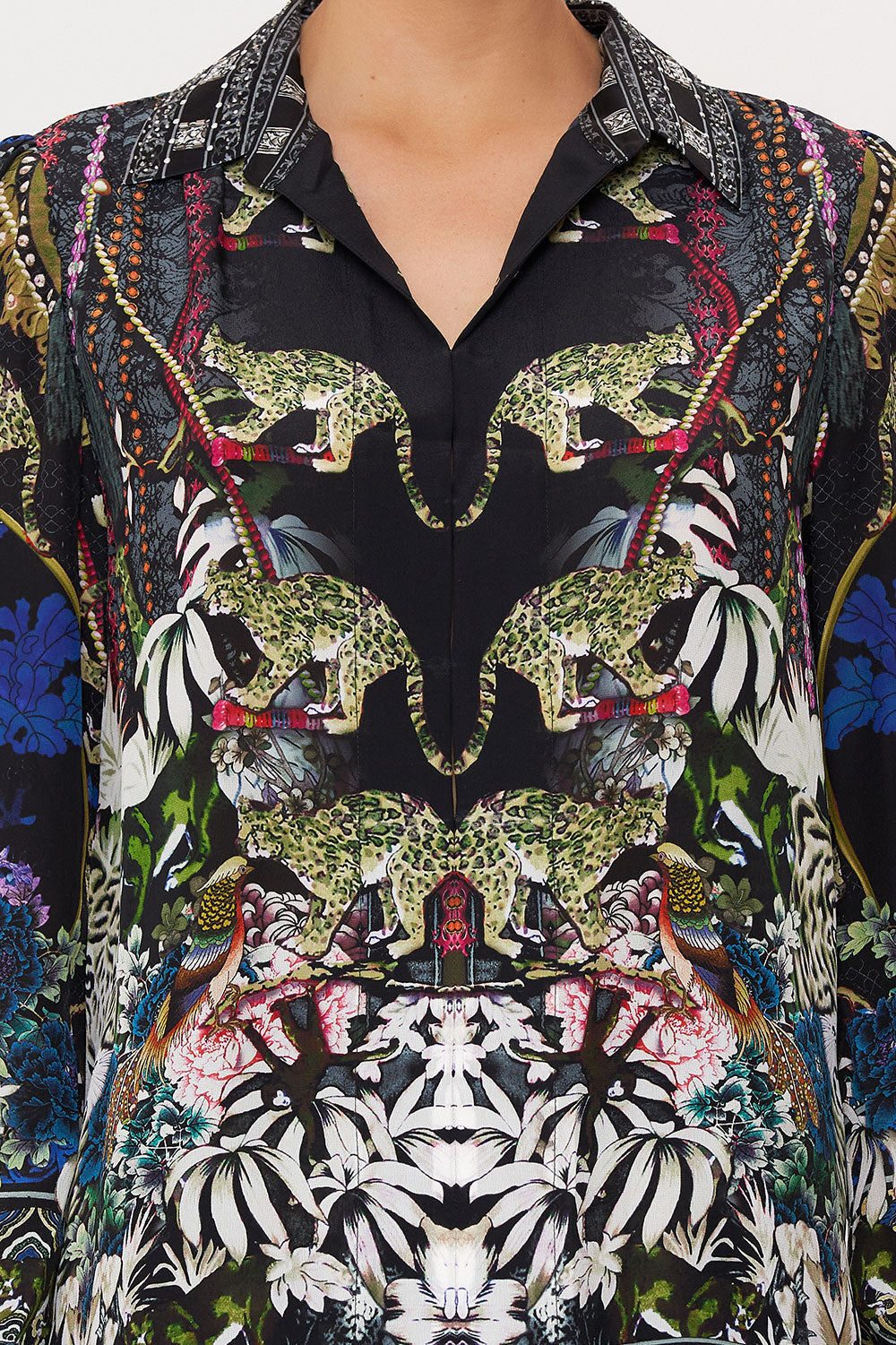 COLLAR SHIRT WITH 1/2 BUTTON FRONT HOLLYWOOD HEIST