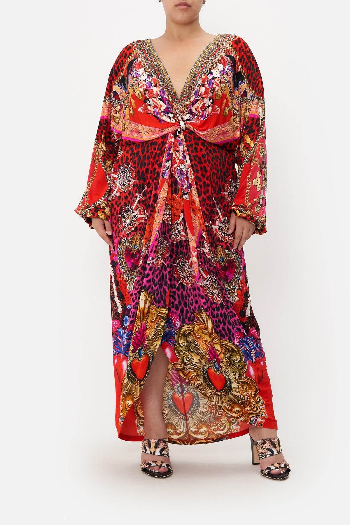 LONG SPLIT FRONT TWIST DRESS ARTESANIA MANIA