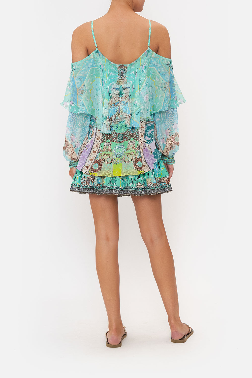 DROP SHOULDER RUFFLE BLOUSE TURN BACK TIME