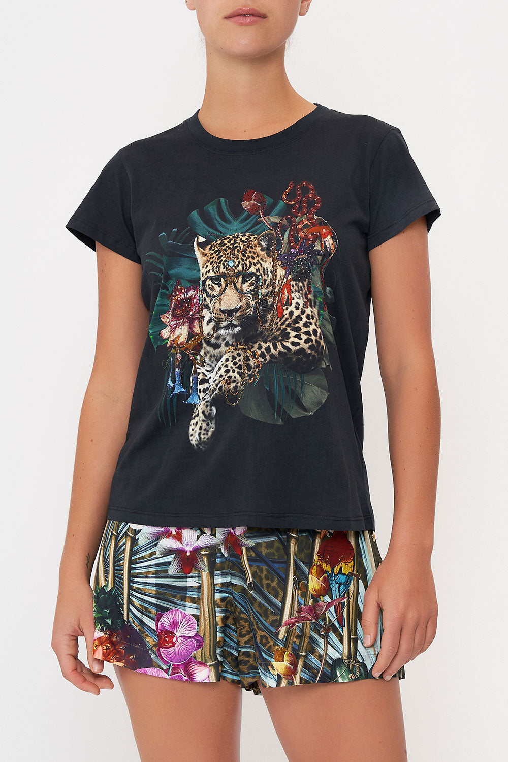 SLIM FIT ROUND NECK T-SHIRT PASSPORT TO PARADISE