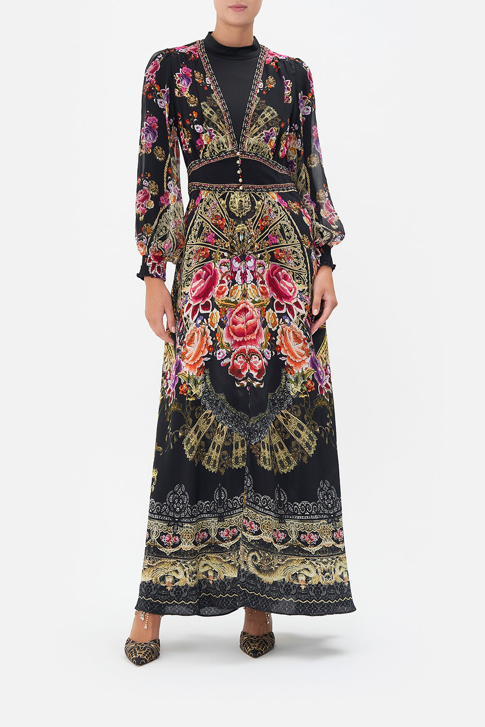 BUTTON DRESS WITH SHAPED WAISTBAND DANCE WITH DUENDE