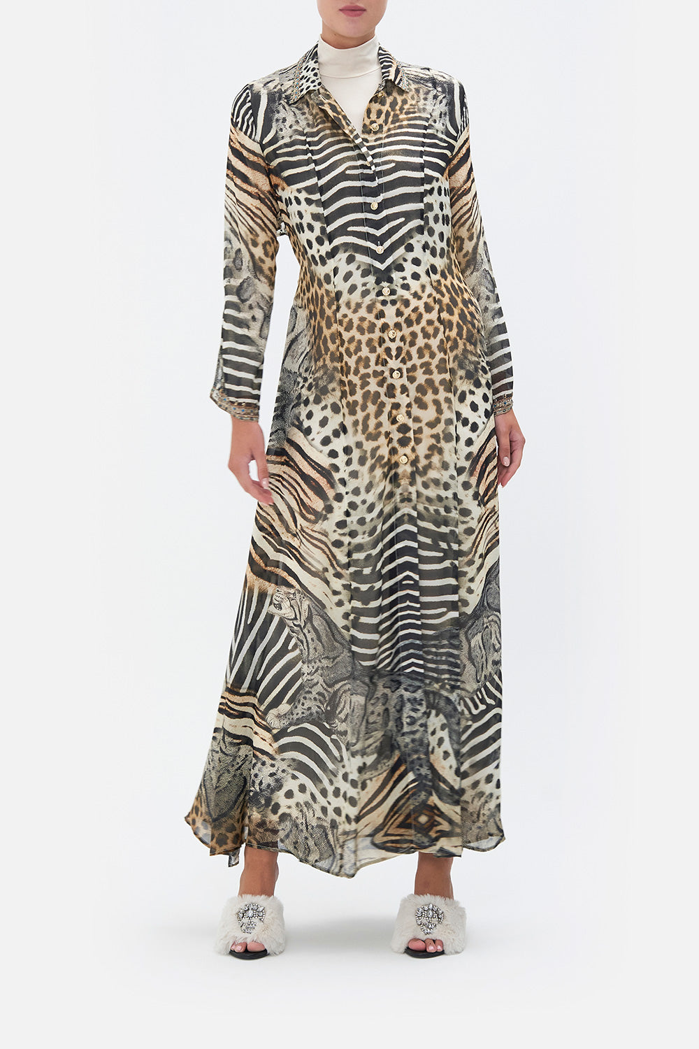 PRINTED TRENCH FOR THE LOVE OF LEO