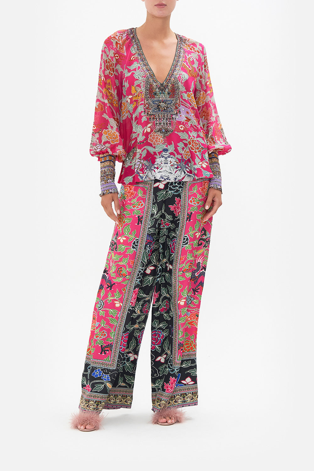 SHIRRED CUFF BLOUSE TASTE OF TWILIGHT