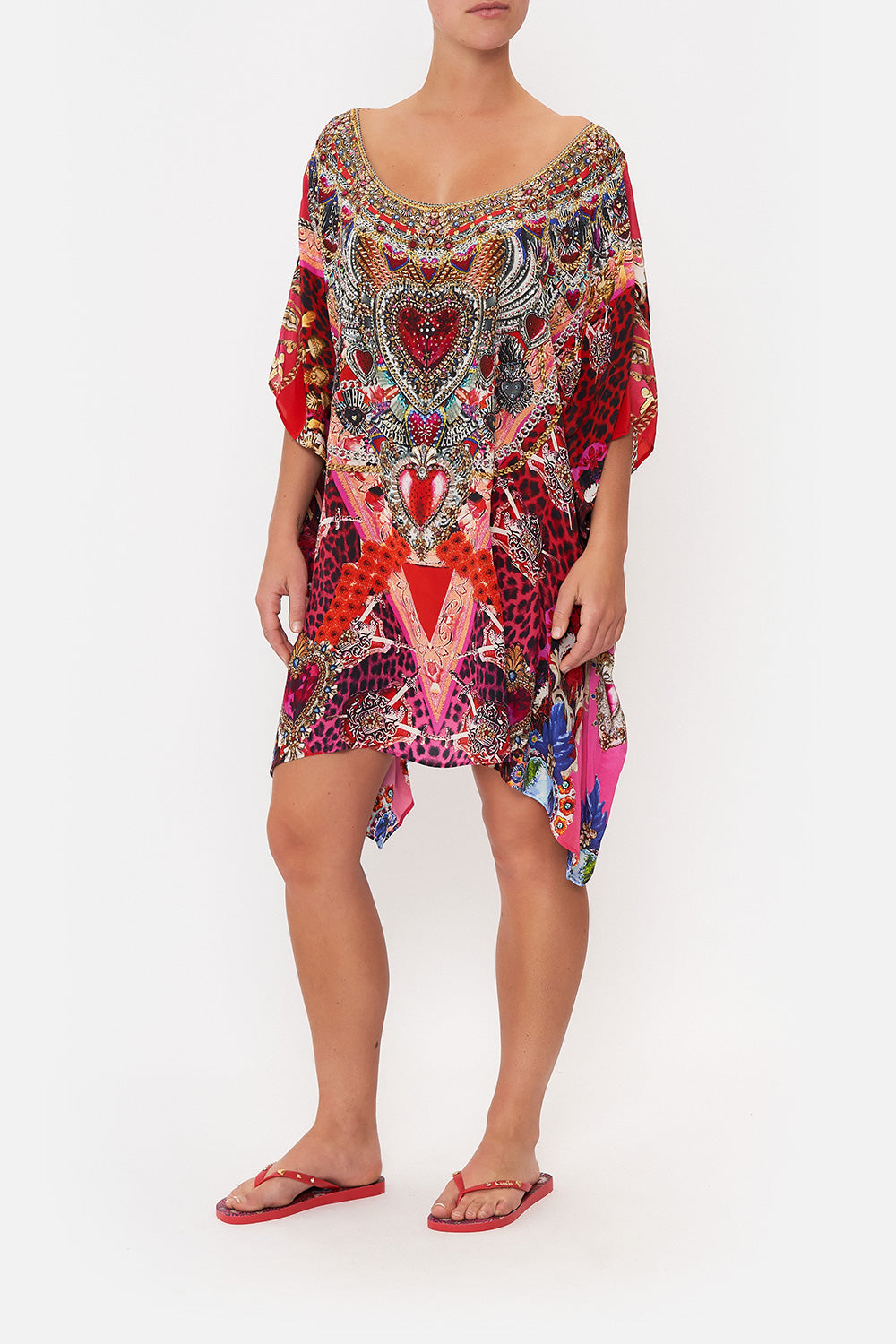 SHORT ROUND NECK KAFTAN ARTESANIA MANIA