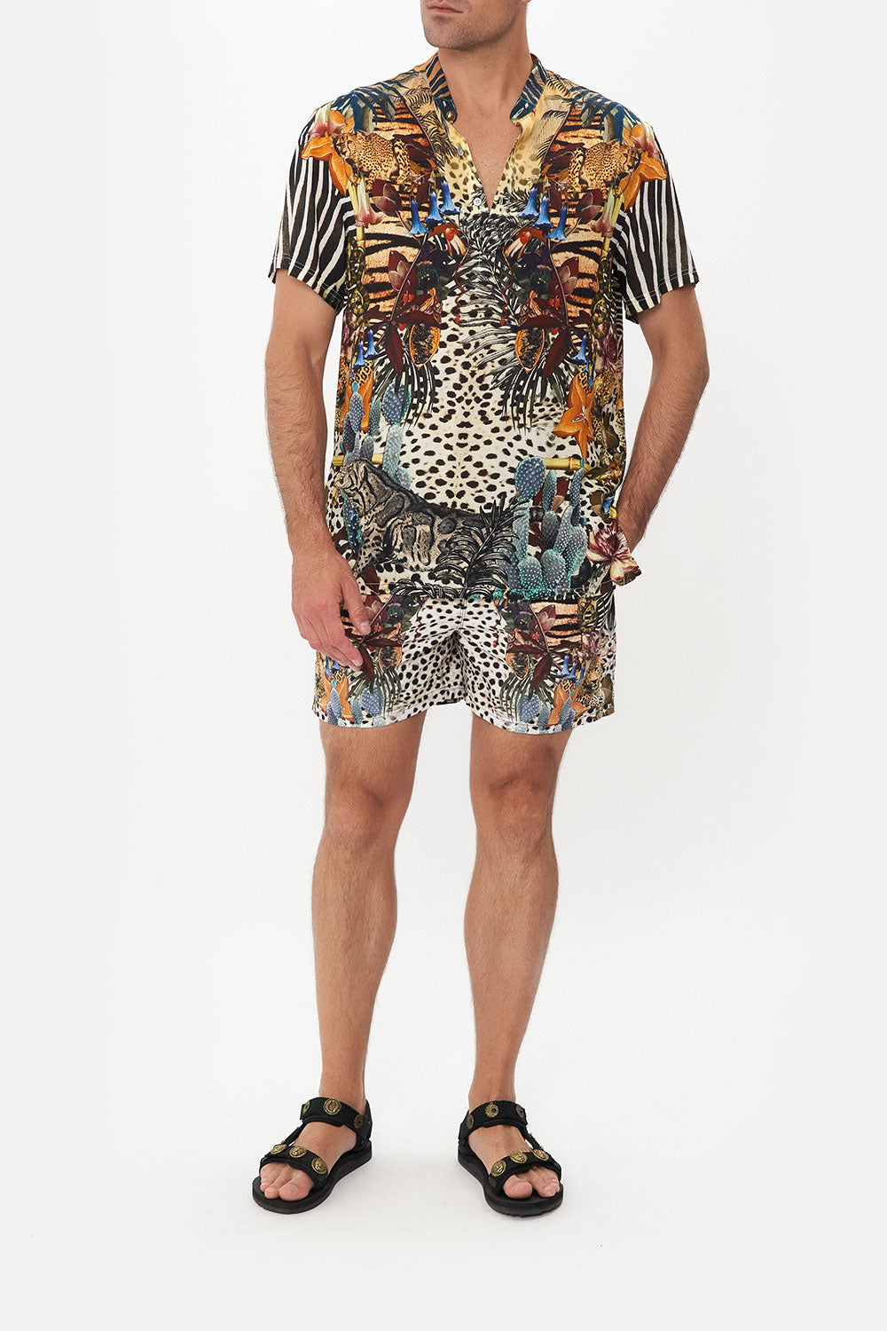 SHORT SLEEVE MANDARIN SHIRT NATURAL INSTINCT