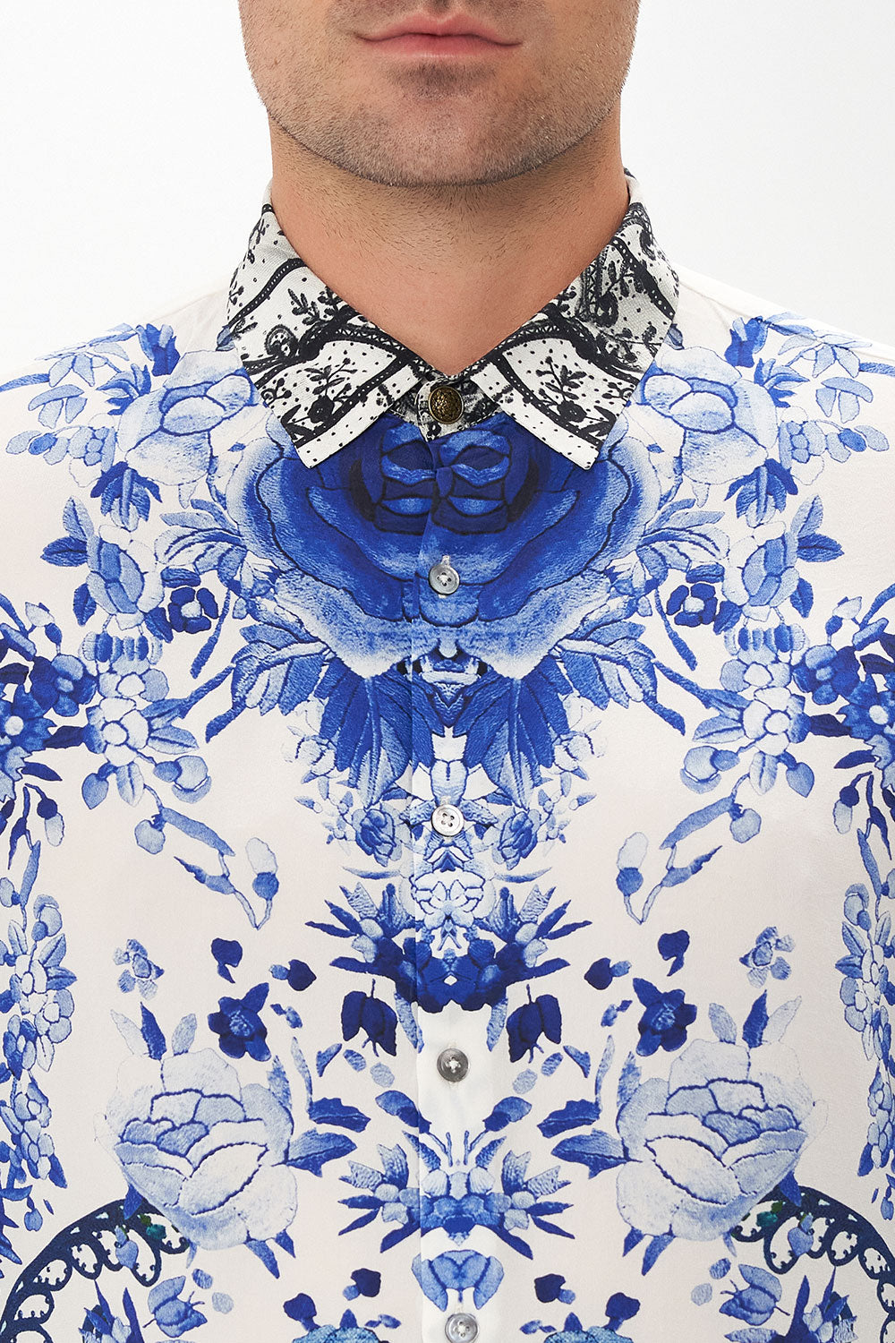 COLLARED LONG SLEEVE SHIRT REIGN OF ROSES