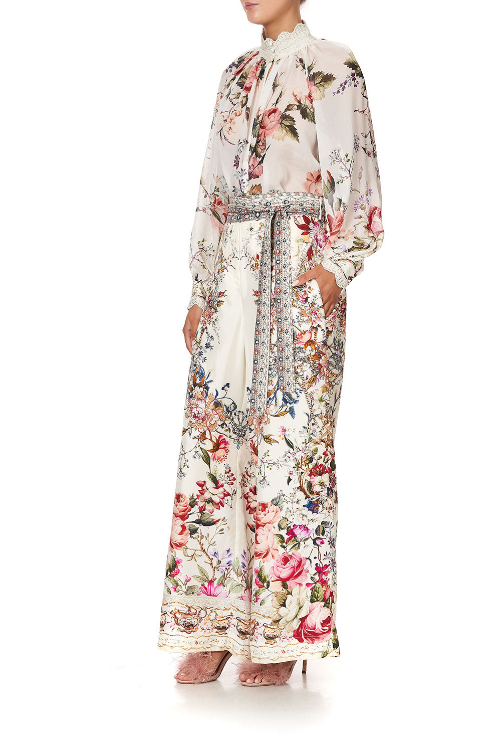 PAPERBAG WAIST WIDE LEG PANT LONDON LOOMS