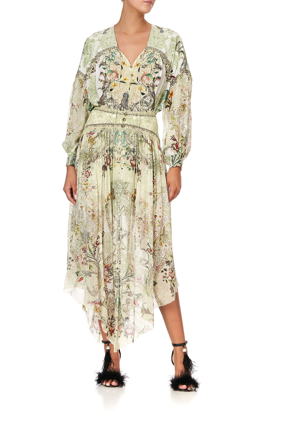 BLOUSON BLOUSE WITH NECK TIE BRICK LANE BEAUTY