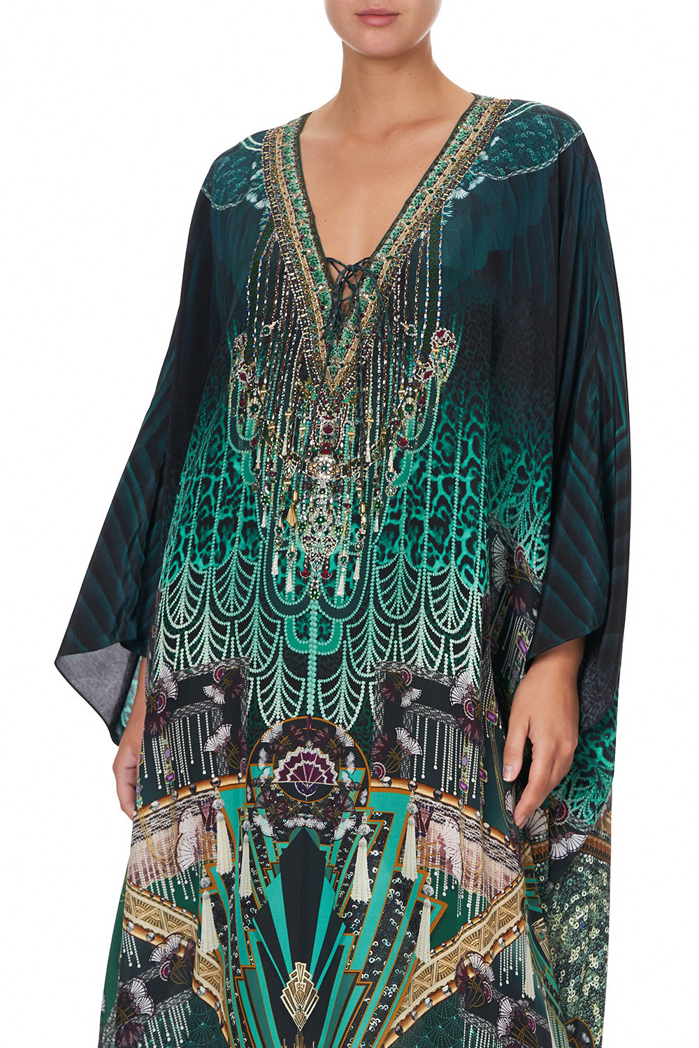 SPLIT HEM LACE UP KAFTAN FITZGERALDS FLAPPER