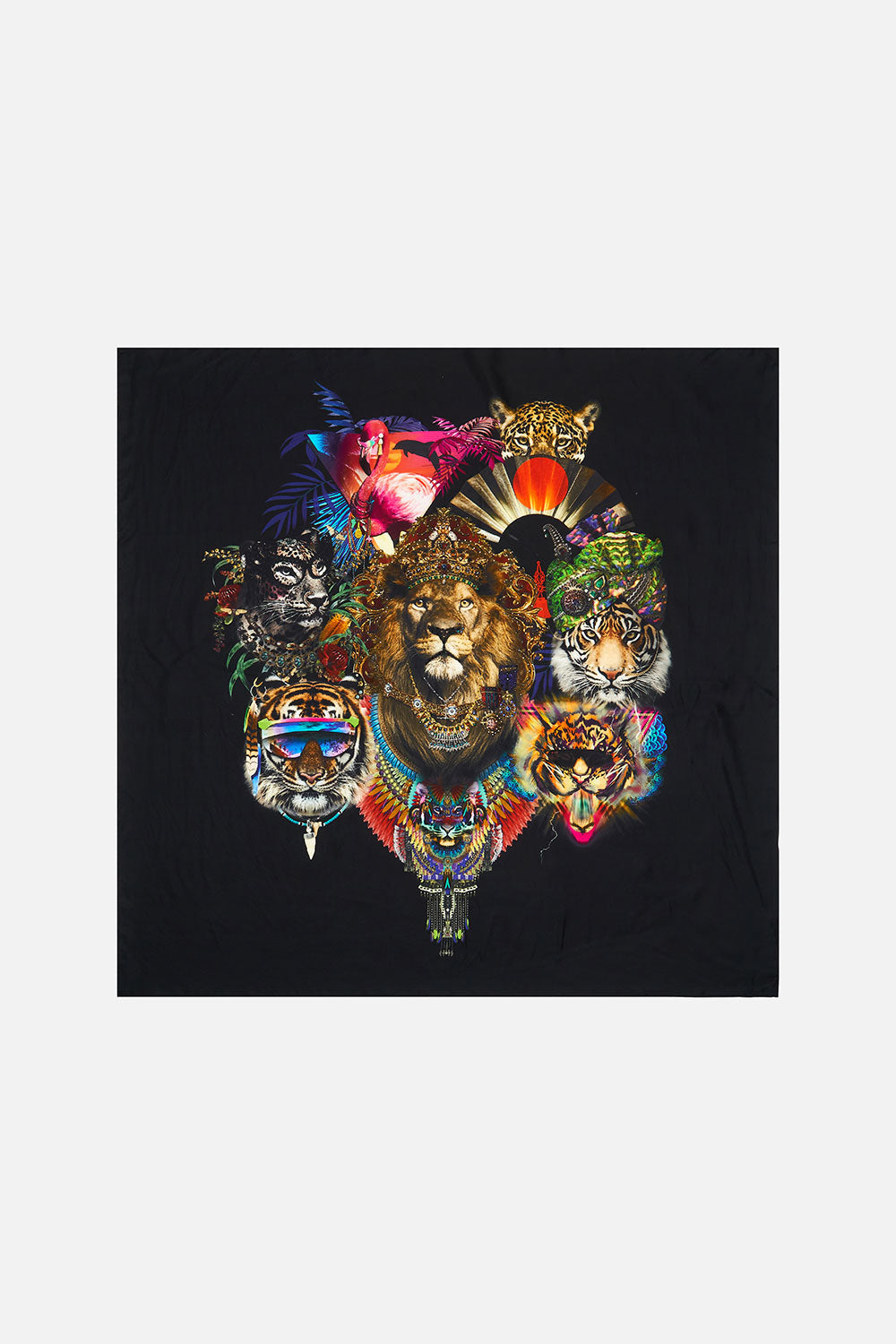 LARGE SQUARE SCARF SOLID BLACK