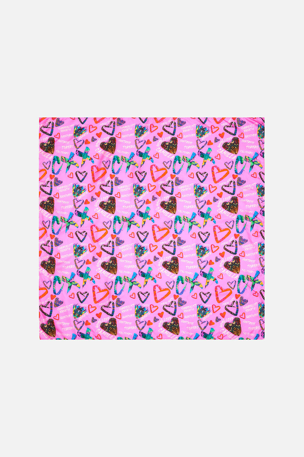 LARGE SQUARE SCARF WRITINGS ON THE WALL