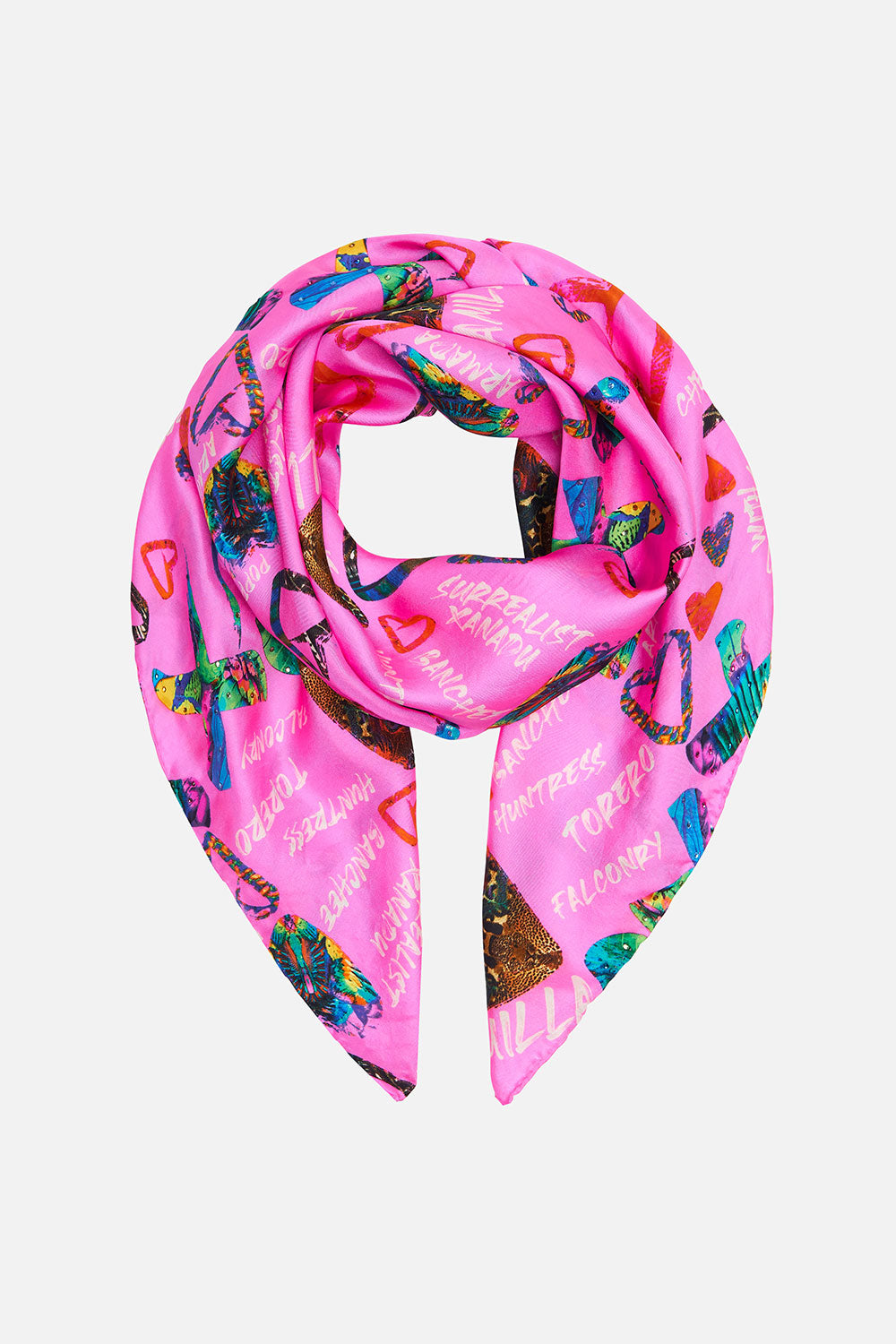 LARGE SQUARE SCARF WRITINGS ON THE WALL