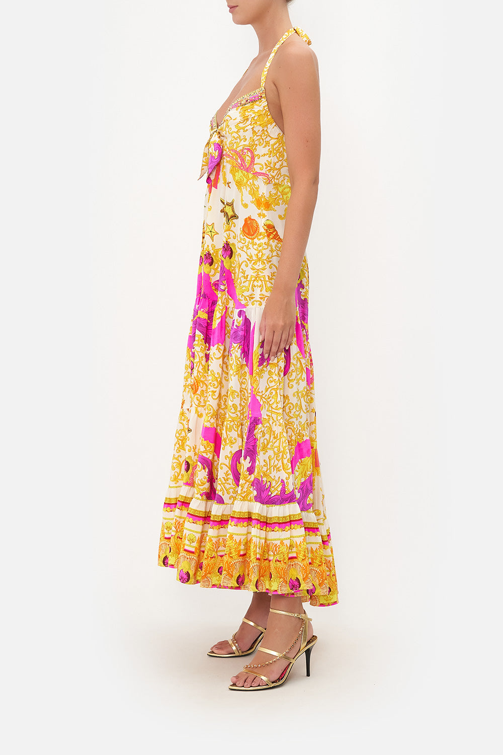 TIE FRONT TIERED DRESS SQUID SQUAD