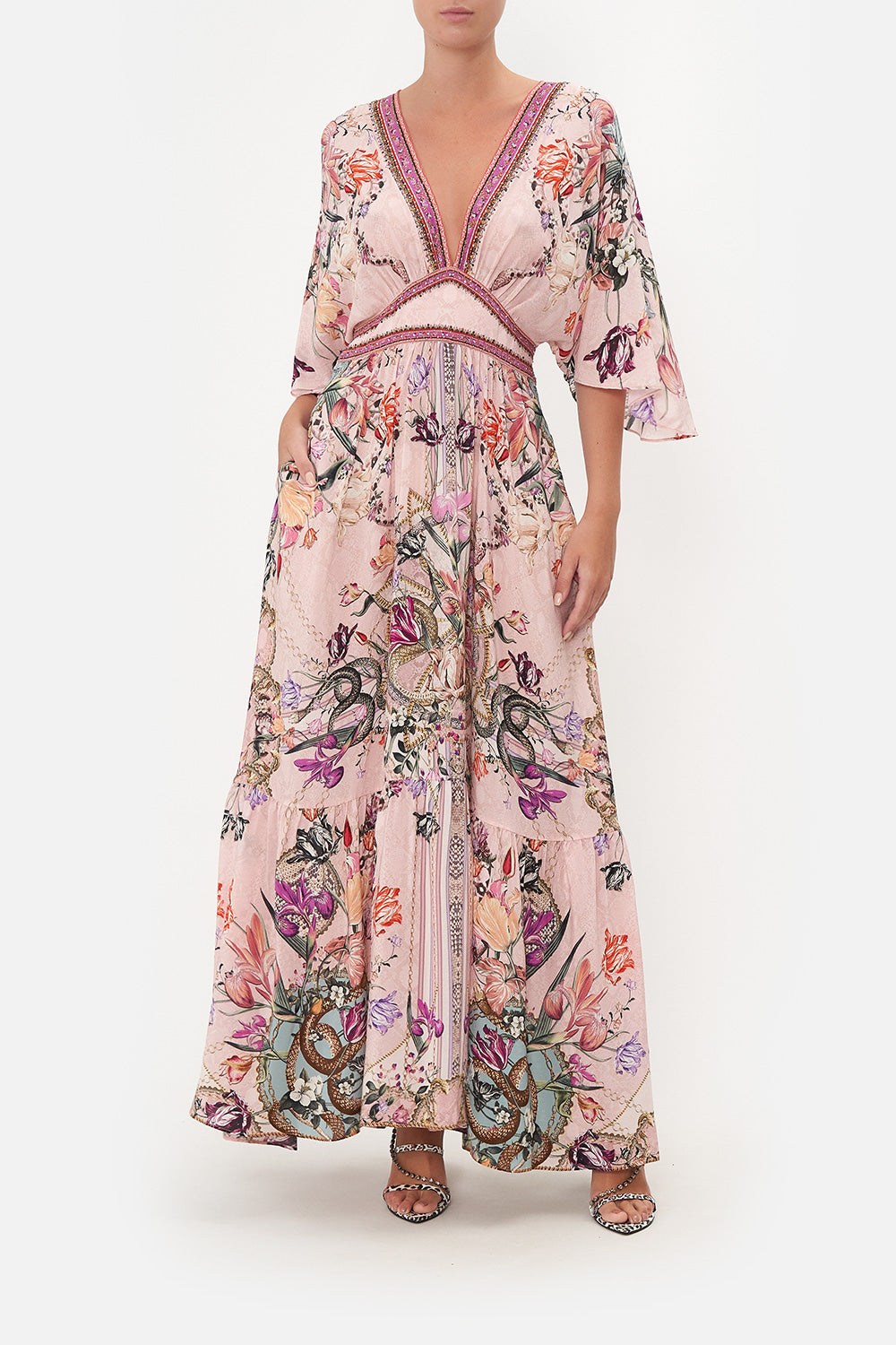 WAISTED DRESS WITH HEM RUFFLE MAD AS A SNAKE