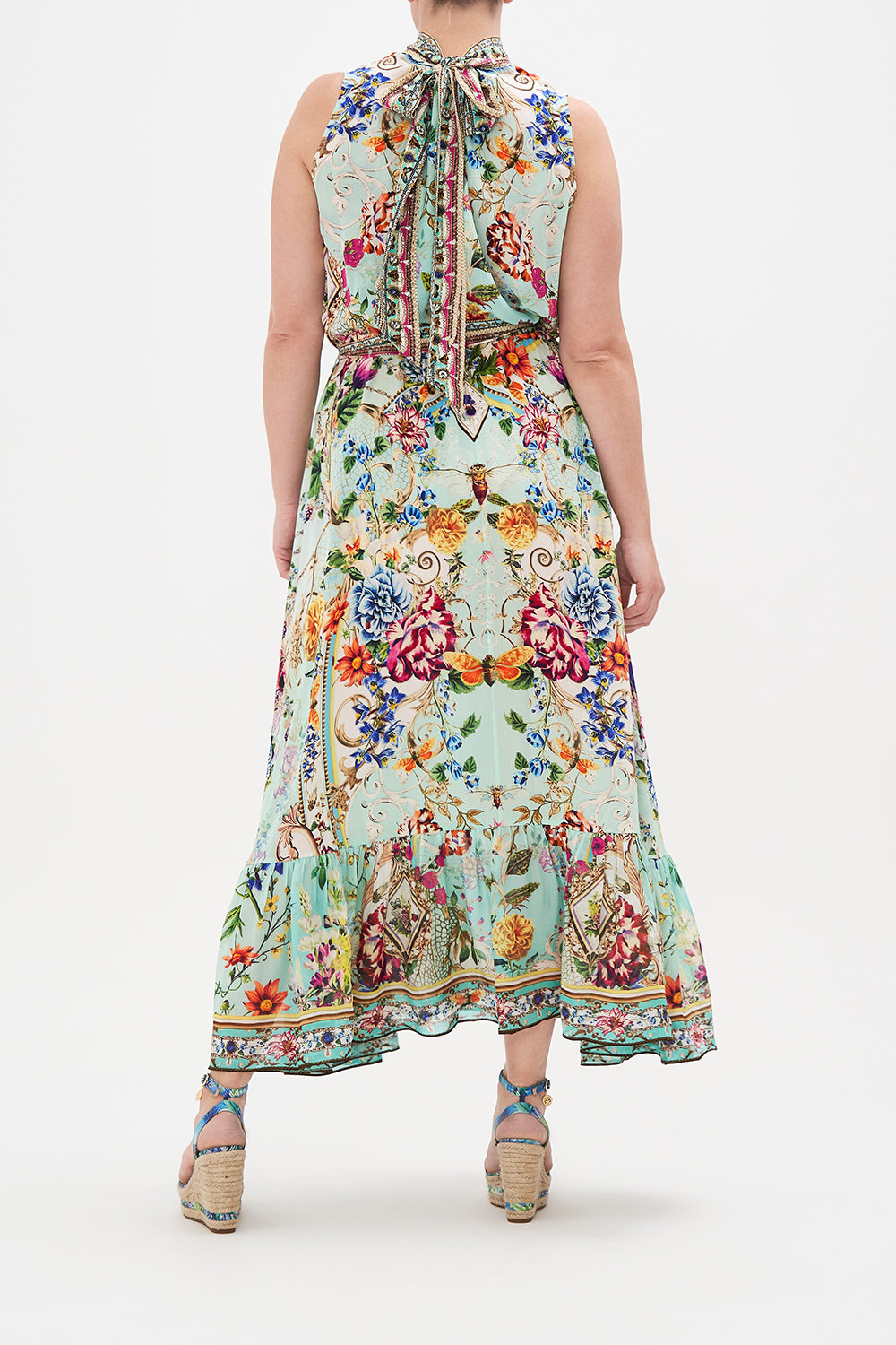 NECKTIE DRESS WITH ELASTICATED WAIST HONEY HONEY