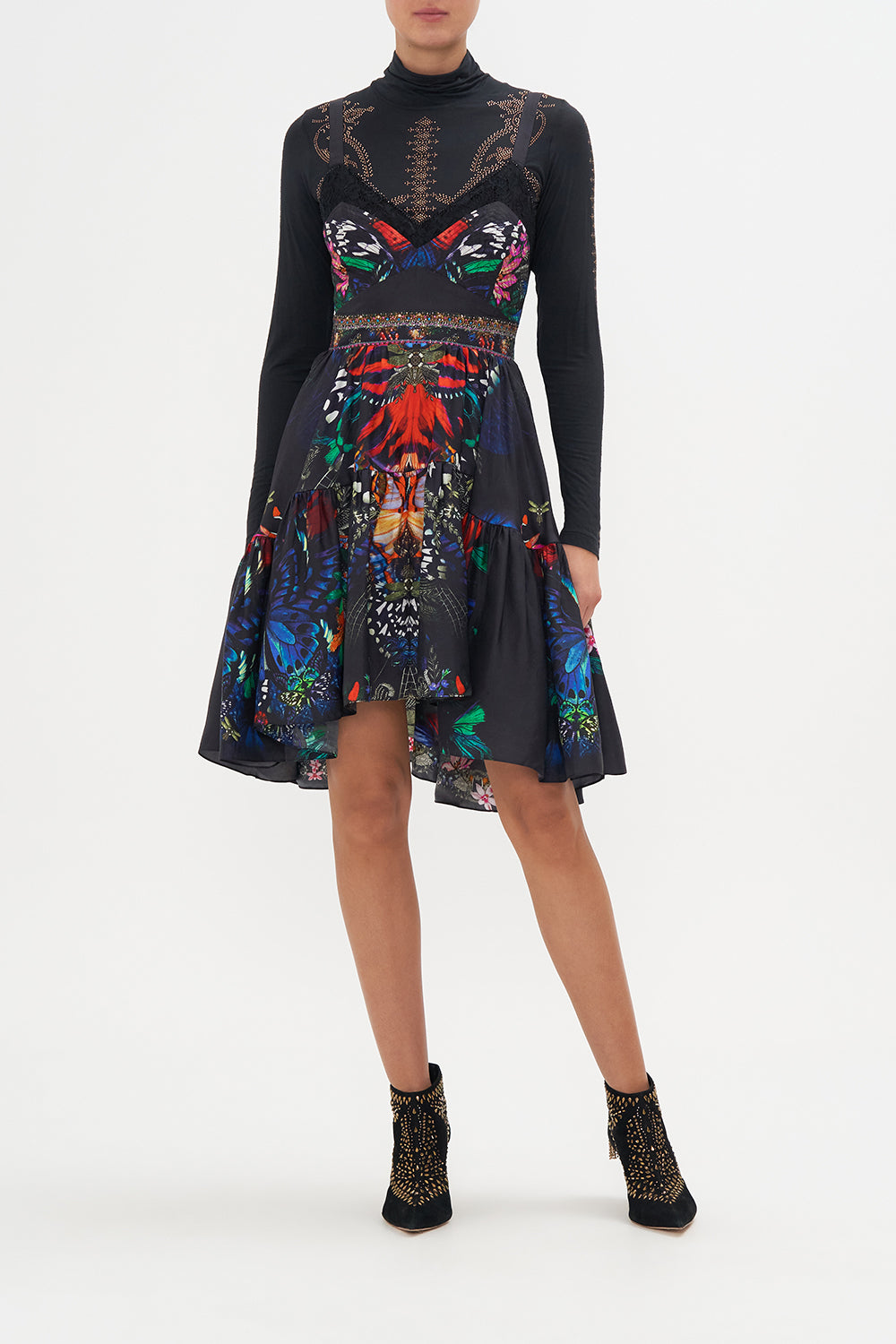 SHORT DRESS WITH FITTED BODICE FLUTTER BY