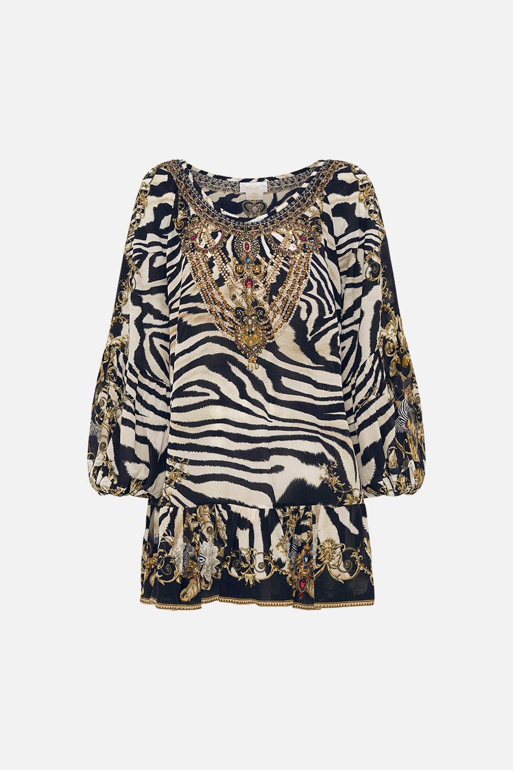 BLOUSON SLEEVE A LINE FRILL DRESS EARN YOUR STRIPES